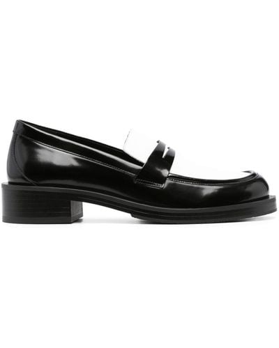 Stuart Weitzman Palmer Bold Patent-leather Loafer - Black
