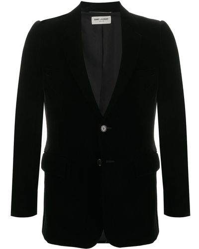 Saint Laurent Single-breasted Corduroy Jacket - Black