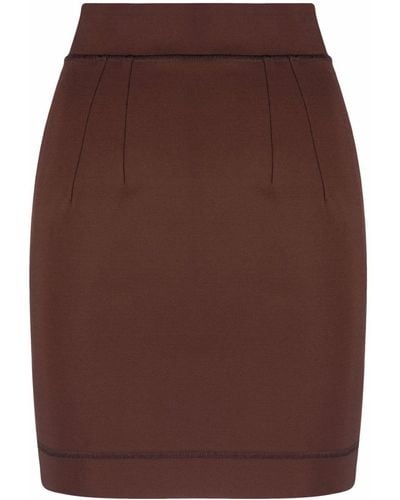 Dolce & Gabbana Falda de tubo con cintura alta - Marrón