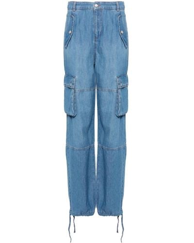 Moschino Jeans Jean cargo à taille haute - Bleu