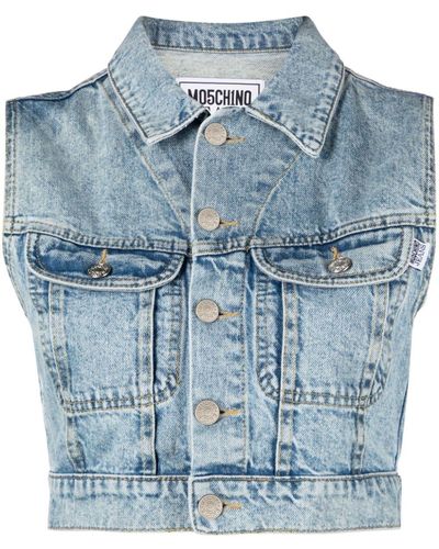 Moschino Jeans Mouwloos Jack - Blauw