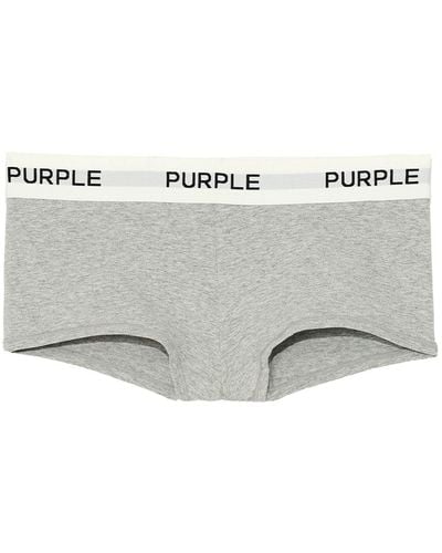 Purple Brand Logo-tape Cotton Briefs - Gray