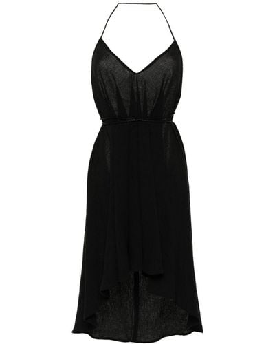 Caravana Asymmetric Halterneck Dress - Black