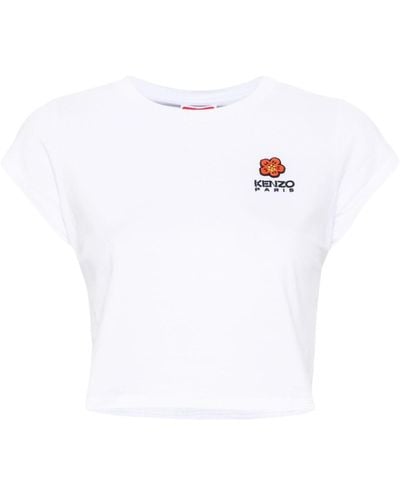 KENZO T-Shirt mit Logo-Stickerei - Weiß