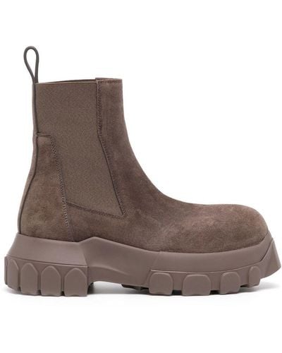 Rick Owens Chunky Suede Ankle Boots - Brown