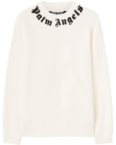 Palm Angels Sweatshirt mit Logo-Print - Weiß