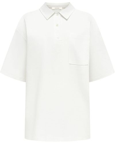 12 STOREEZ Poloshirt mit Brusttasche - Weiß