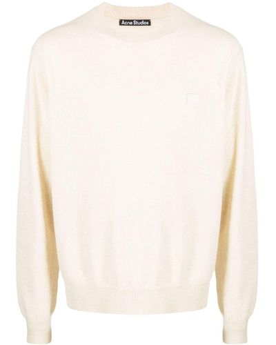 Acne Studios Logo-patch Wool Sweater - White