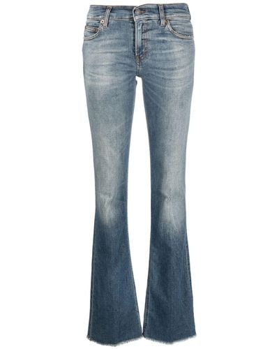 Haikure Cropped-Jeans mit Bleached-Effekt - Blau