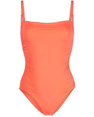 Bondi Born Raya Ruched-bodice Swimsuit - Orange