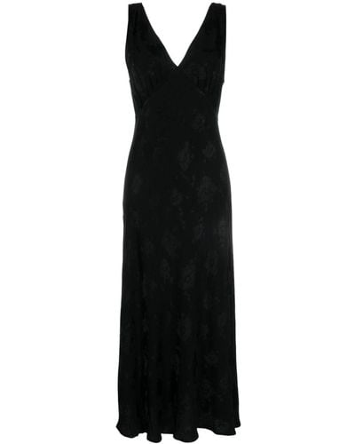 RIXO London Sandrine Floral-jacquard Midi Dress - Black