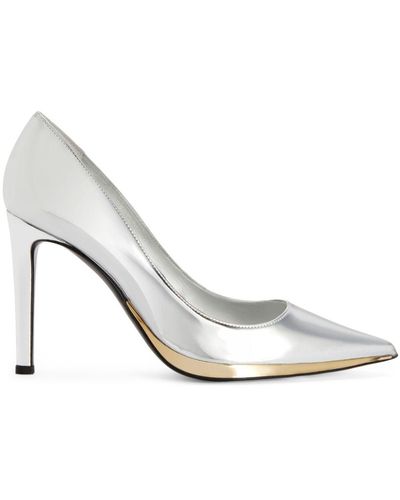 Giuseppe Zanotti Virgyn Metallic-leather Court Shoes - White