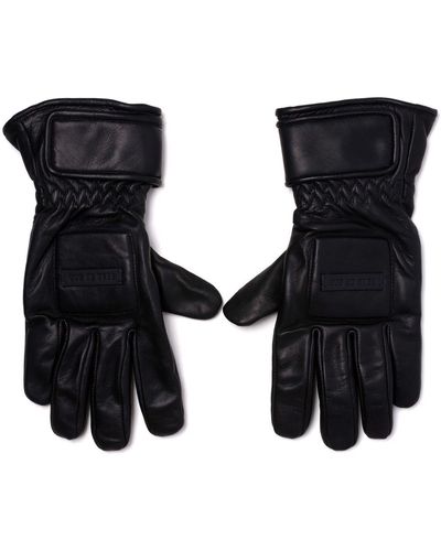 Fear Of God Logo-plaque Leather Gloves - Black