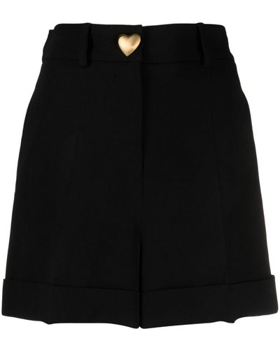 Moschino Heart-button High-waisted Shorts - Black