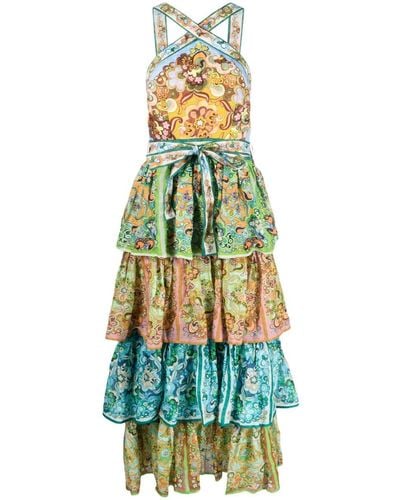 ALÉMAIS Dreamer Halterneck Tiered Dress - Multicolor