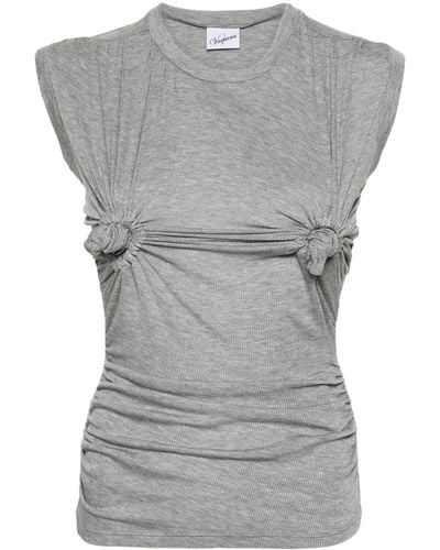 VAQUERA Knotted Fine-ribbed T-shirt - Grey