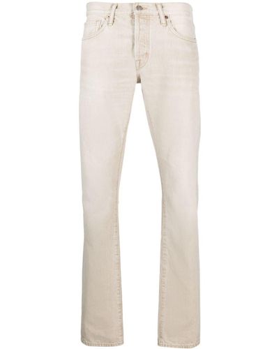 Tom Ford Mid-rise Straight-leg Jeans - Natural