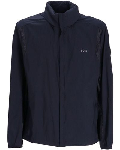BOSS ロゴプリント ジャケット - ブルー