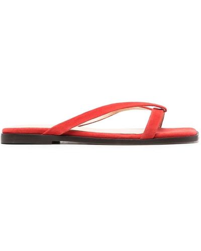 Tila March Origami Suede Sandals - Red