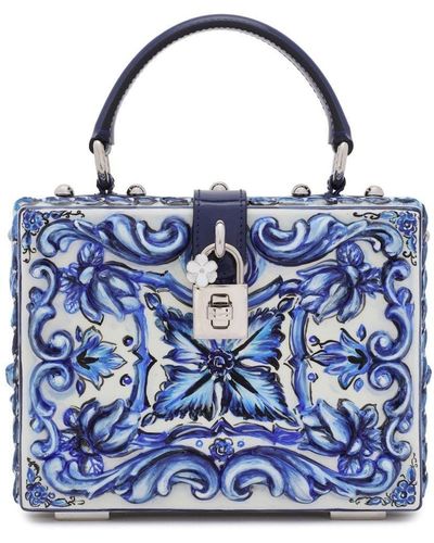 Dolce & Gabbana Dolce Box マジョリカ ハンドバッグ - ブルー