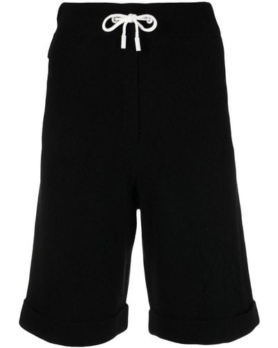 Max & Moi Rib-knit Merino Blend Shorts - Black