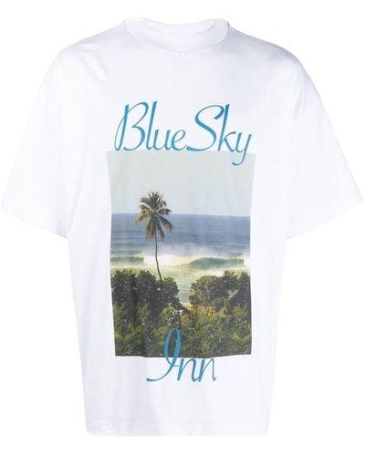 BLUE SKY INN T-shirt en coton à imprimé graphique - Bleu