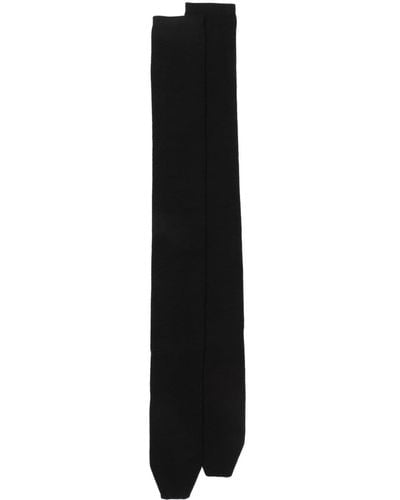 Rick Owens Thigh-length Ribbed Socks - Black