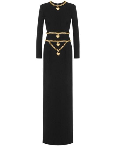 Moschino Chain & Heart Gown - Black