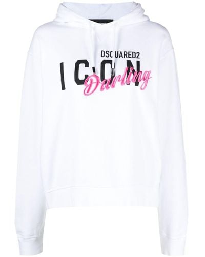 DSquared² Hoodie Icon Darling Cool - Blanc