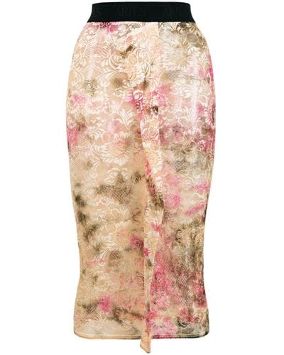Aries Lace Fin Midi Skirt - Natural