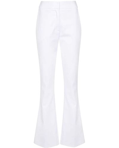 Genny Twill Flared Trousers - White