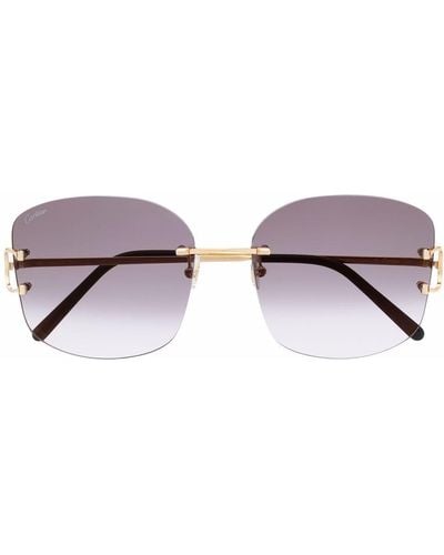 Cartier C Décor Square-frame Sunglasses - Black