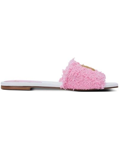 Balmain Dafne Tweed Slides - Pink