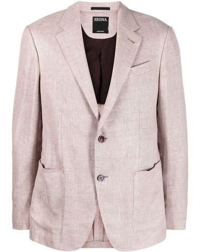 Zegna Tailored Single-breasted Blazer - Pink