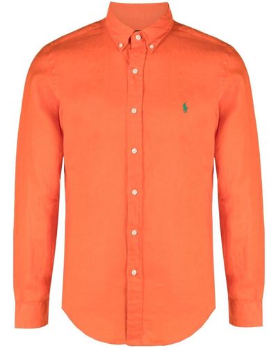 Polo Ralph Lauren Overhemd Met Logo - Oranje