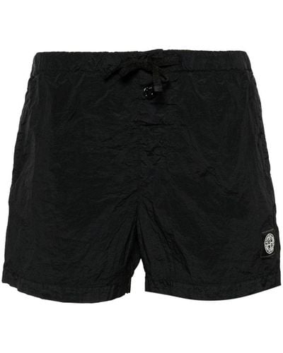 Stone Island Compass-patch Swim Shorts - Black
