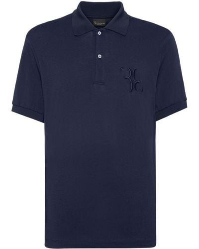 Billionaire Logo-embroidered Cotton Polo Shirt - Blue