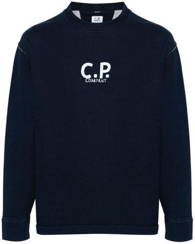 C.P. Company Sweatshirt mit Logo-Print - Blau