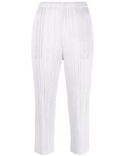 Pleats Please Issey Miyake Plissé Cropped Trousers - ホワイト