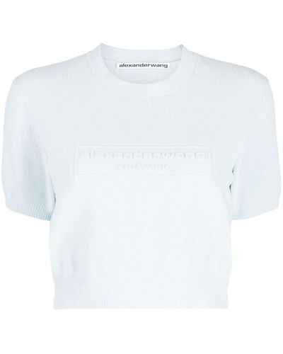 Alexander Wang Logo-embossed Knitted Top - White