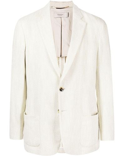 Agnona Single-breasted Fitted Blazer - Natural