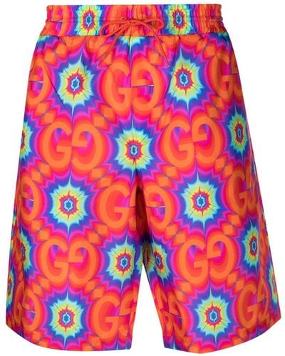 Gucci GG-pattern Swim Shorts - Red