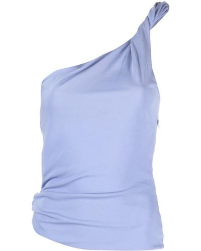 Blumarine One-Shoulder-Top mit Knotendetail - Blau