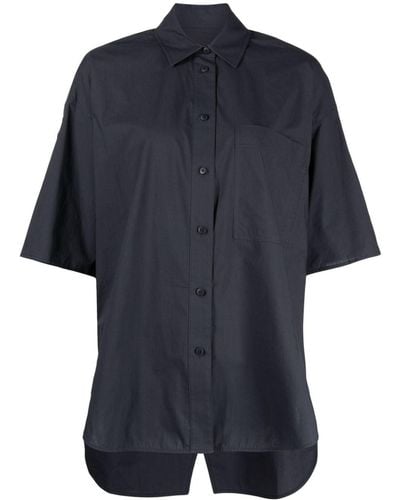 Lee Mathews Drop-shoulder Button-down Shirt - Blue