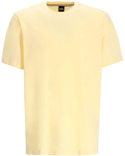 BOSS Crew-neck Cotton T-shirt - Yellow