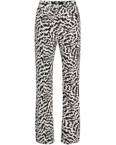 Karl Lagerfeld Zebra-print Straight-leg Jeans - Black