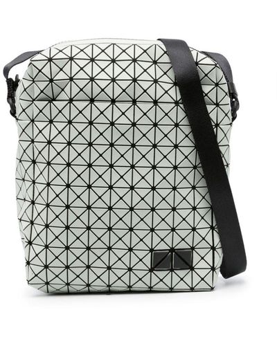 Bao Bao Issey Miyake Geometric-panelled Cotton Shoulder Bag - Grey