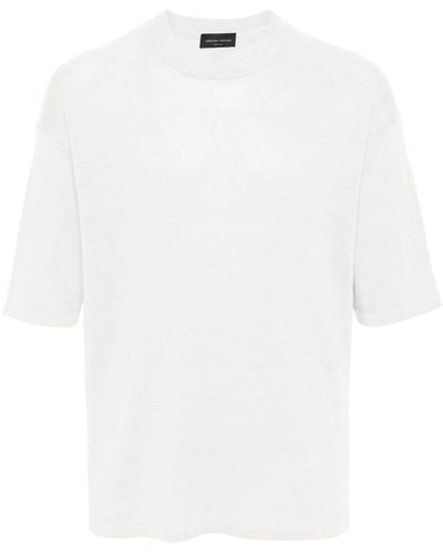 Roberto Collina T-Shirt aus Leinen - Weiß