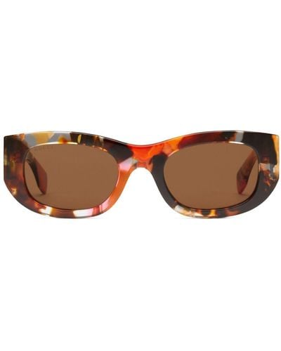 Gucci Ovale Sonnenbrille in Schildpattoptik - Braun