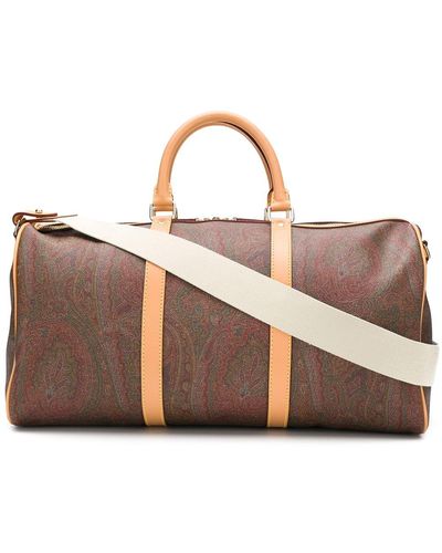 Etro Paisley-print Zipped Holdall - Brown